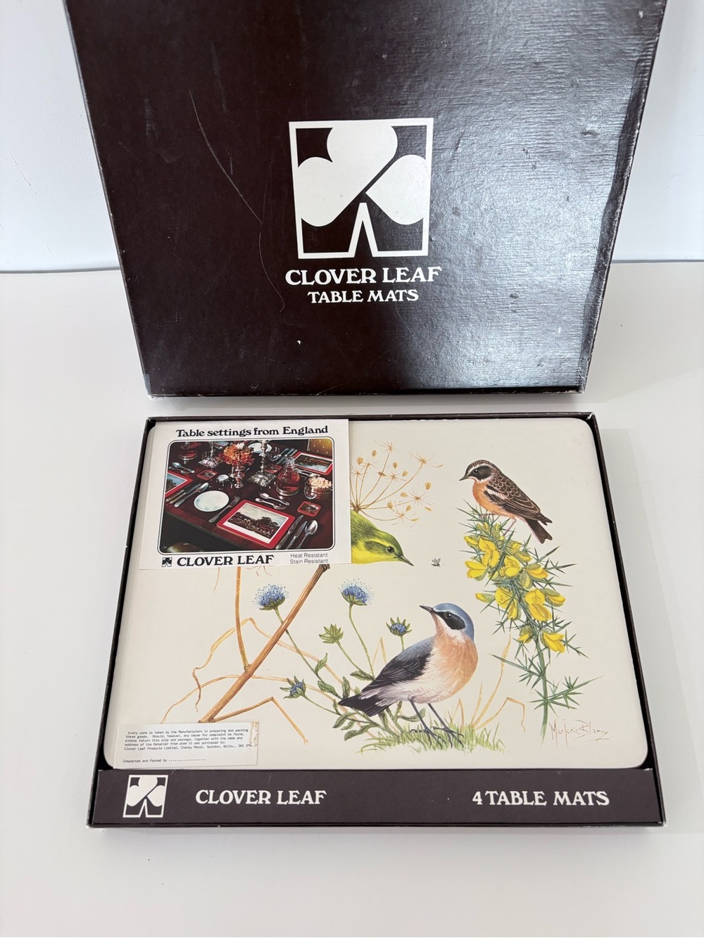 CLOVER LEAF 70’s “Summer Visitors” Table Place Mats 4 Ct United Kingdom 11.5x8.5
